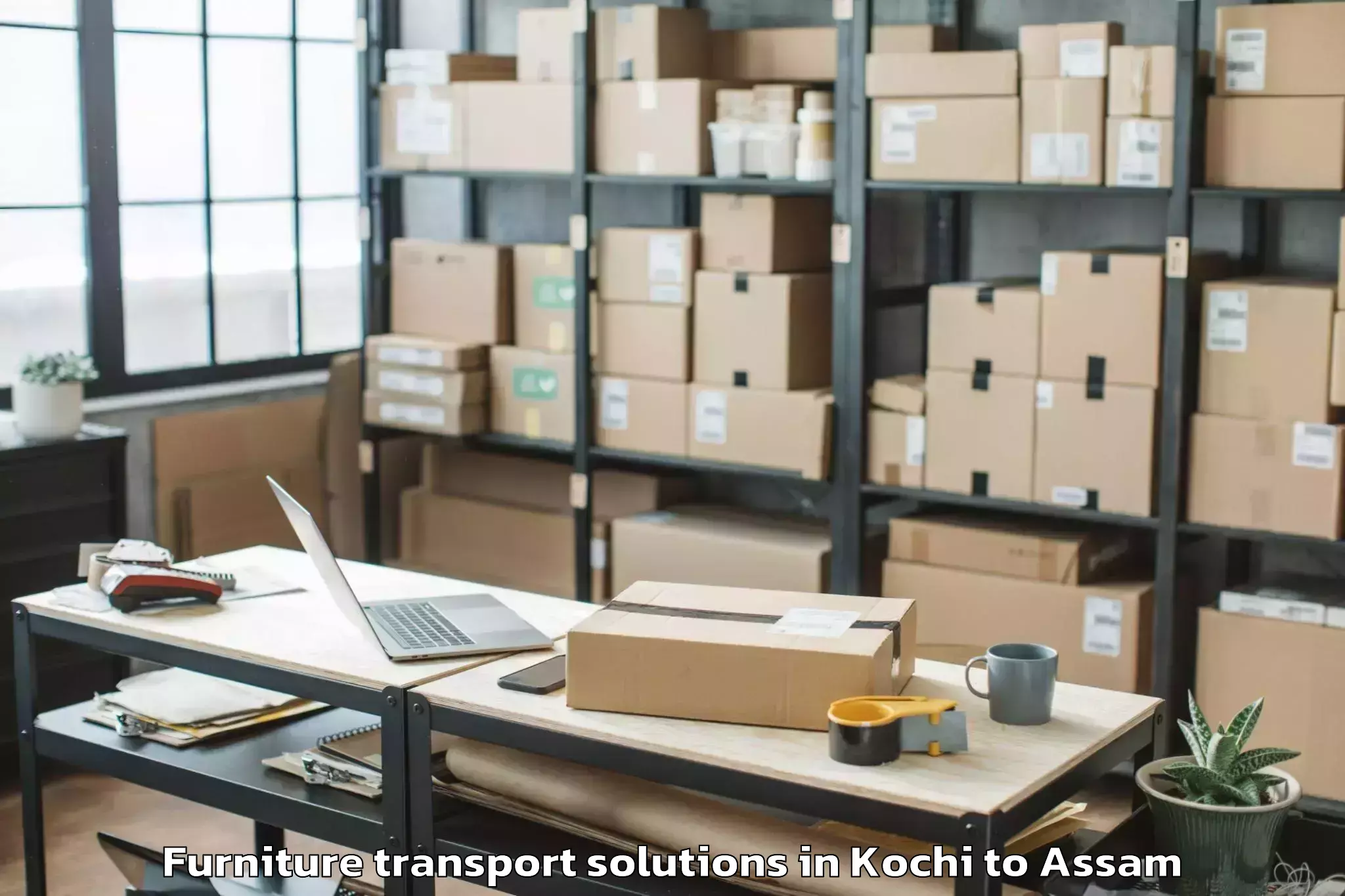 Trusted Kochi to Kalaigaon Pt Furniture Transport Solutions